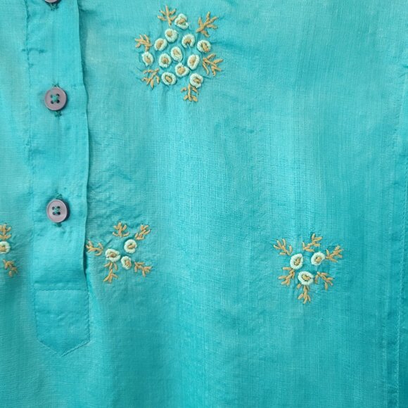 Sleeping On Snow Silk Embroidered Blouse, size M - Picture 2 of 5